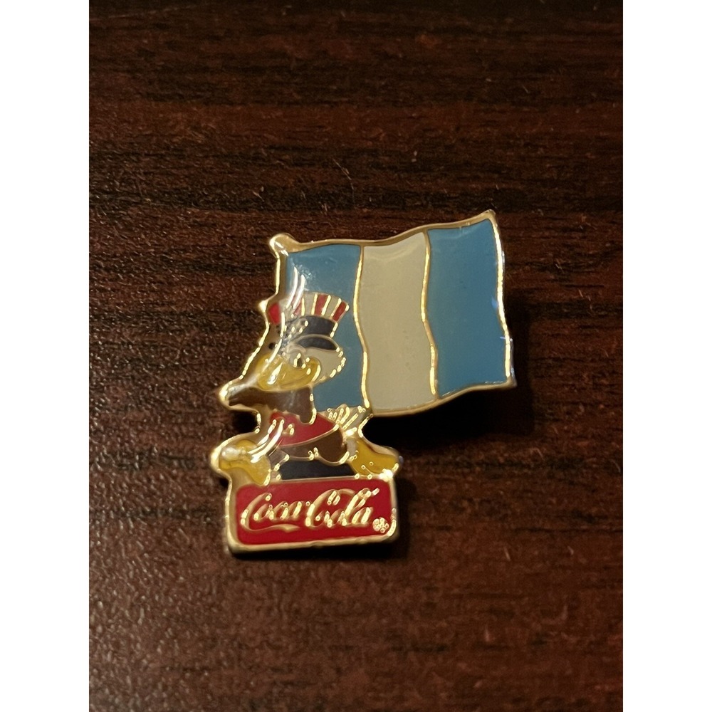 Vintage‎ 1984 Los Angeles Olympics Coca Cola Sam Eagle Guatemala Flag Lapel Pin